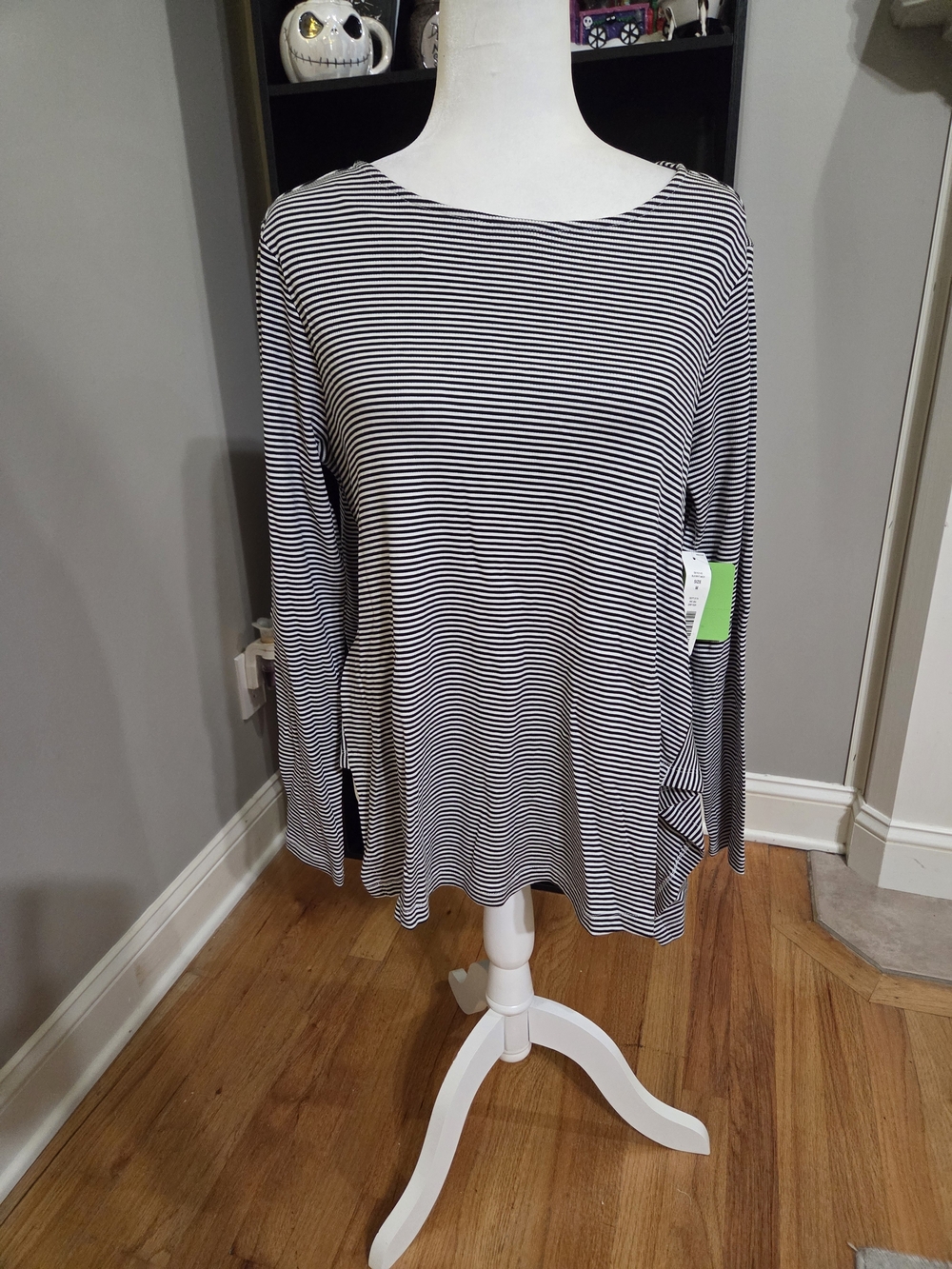 Women's Westbound  Black & White Striped Long-Sleeve Tee